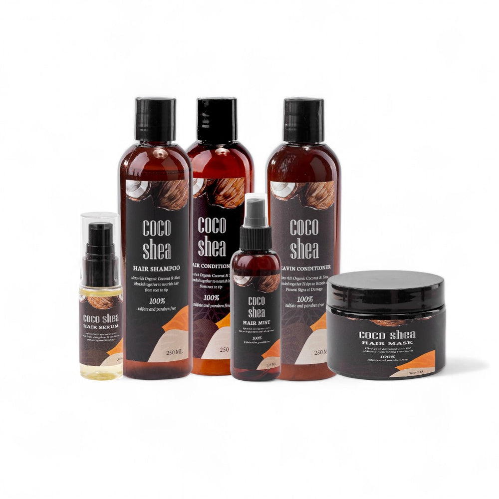 Coco Shea Care Bundle - Complete Coconut Oil & Shea Butter Routine - For Dry & Damaged Hair